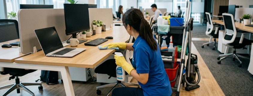 Empresa de limpieza en Madrid realizando mantenimiento